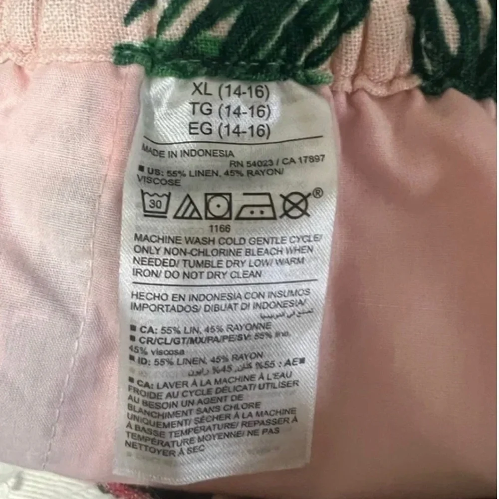 New Old Navy Girl’s Linen Blend Flamingo Shorts Size XL 14-16 Match The Fam NWT